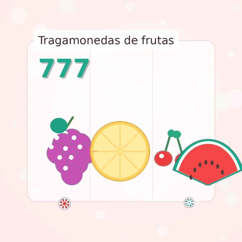 Slots de frutas en Chile sandĂa, cerezas y limĂłn con fichas de casino sobre fondo claro en colores de Pin-Up Casino